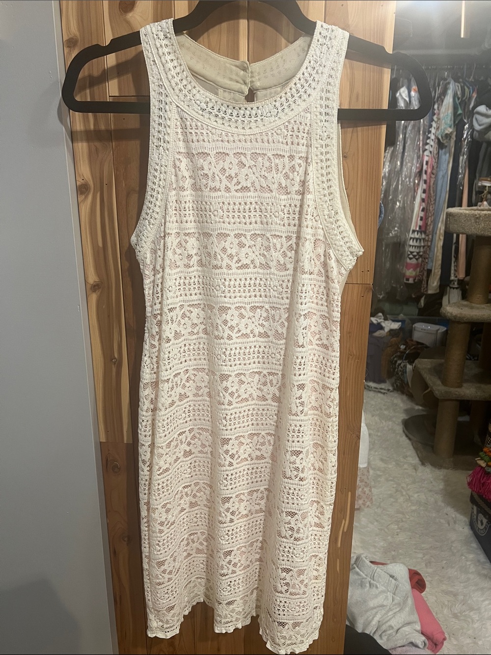 Kimchi Blue Cream Lace Sleeveless Shift Dress